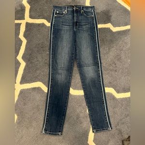 Banana Republic high rise skinny with tuxedo striping
